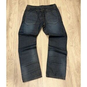 FUSAI Y2K Jeans Distressed Faded Embroidered Mens 33x30